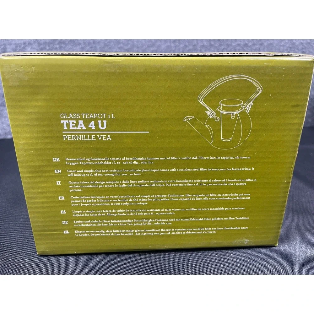 Qdo Tea 4 U Glass Teapot 1L Pernille‎ Vea Design Borosilicate Stainless Infuser